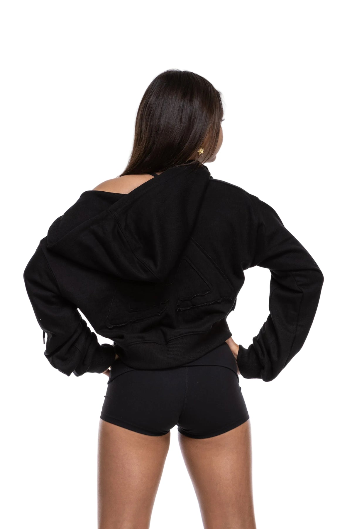 L A Crop Zip Up Hoodie