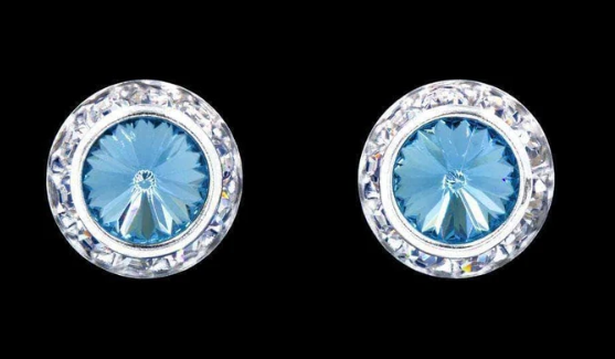 Rhinestone Button Earrings