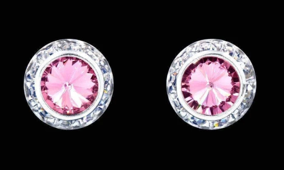 Rhinestone Button Earrings