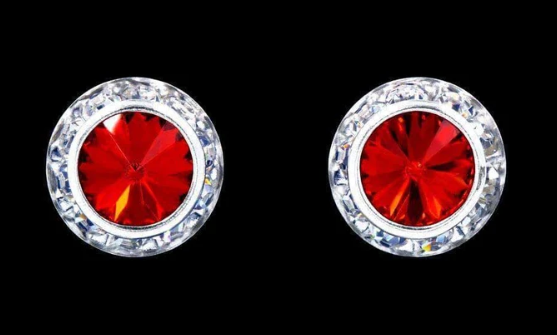 Rhinestone Button Earrings