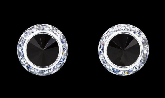 Rhinestone Button Earrings