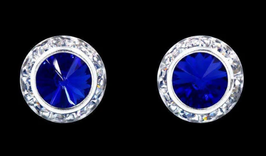 Rhinestone Button Earrings